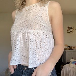 Summer Lace Tank with Tie In Back